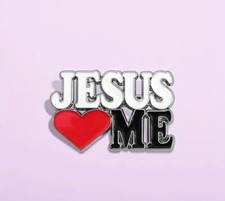 Lapel Brooch Pin - "Jesus" Loves "Me" Pin