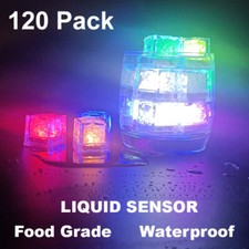 120 Glowing LED Ice Cubes Flash Light For Party Bar Drink Wine Wedding Decorate