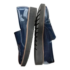 Naturalizer Shiny Navy Blue Loafers Women's Size 10 Slip Ons Nautical Preppy EUC