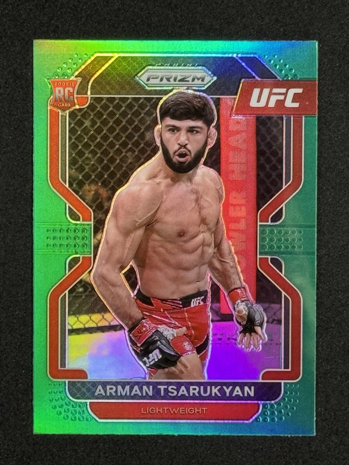 2022 Panini Prizm UFC Green Prizm Arman Tsarukyan #187 Rookie RC