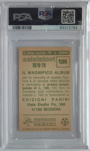 1978 Panini Calciatori Franco Baresi #186 PSA 6 - Picture 2 of 2