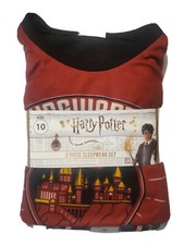 Harry Potter Kids Sleepwear Pajama Set Hogwarts size 10 2pc plush fleece NEW