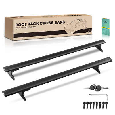 Black Aluminum Alloy Roof Rack Rail Cross Bars w/Lock for Jeep Compass MP 17-23