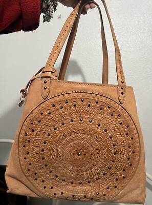 BRIGHTON FERRARA GABRIELLA LG. 3D Ornate Leather TOTE MG HandBag NO COPY SATCHEL