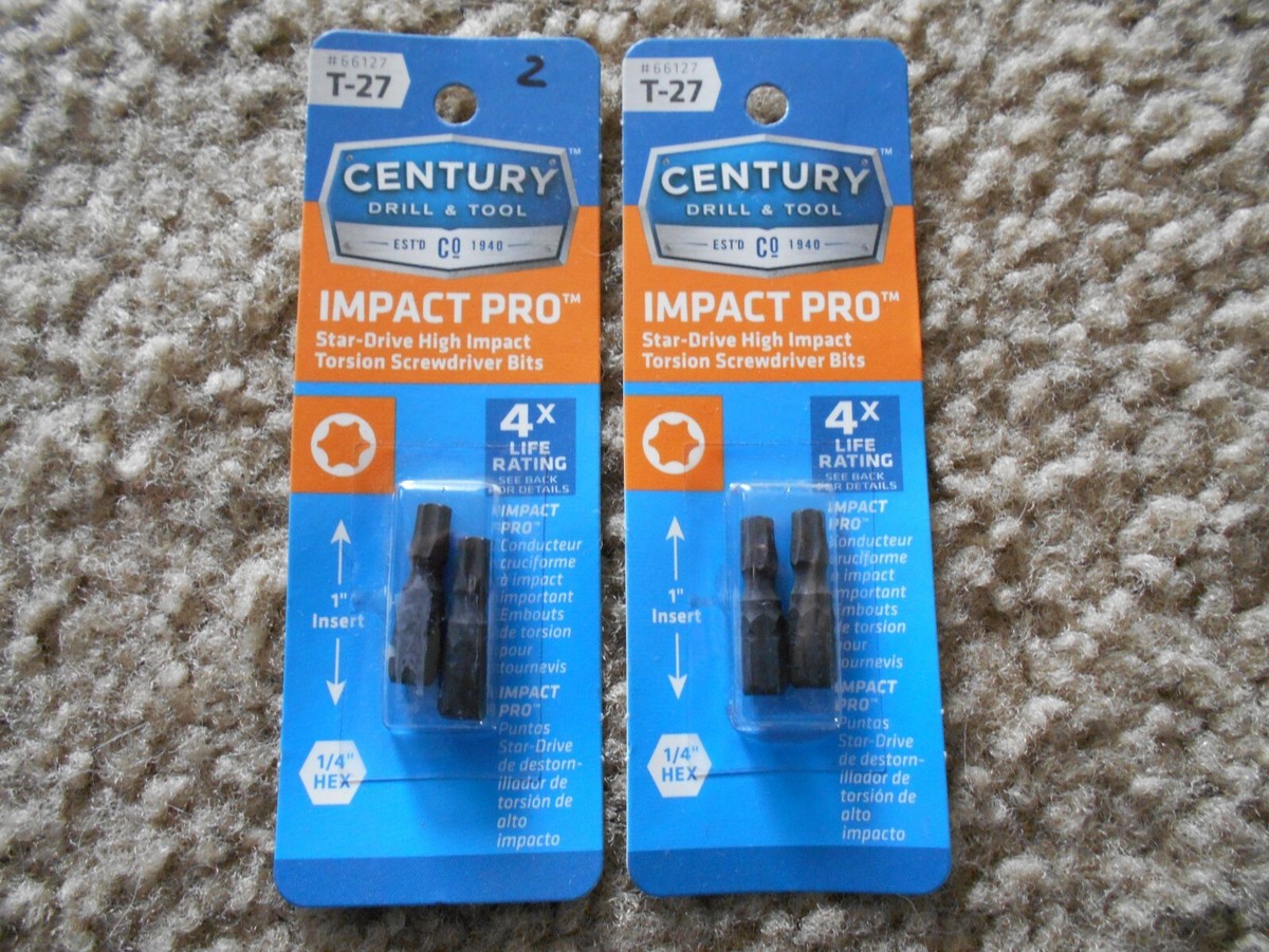 NEW Century T-27 Impact Pro Star screwdriver bit 1/4