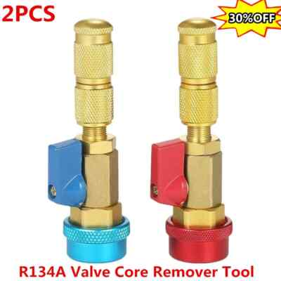 #ad HVAC AC R134A R12 Valve Core High amp; Low Pressure Quick Remover Install Tool Set $17.95
