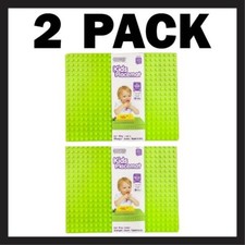 2 PACK Placematix Large Kids Green Placemats, Fits Brick Toys Fun Blocks
