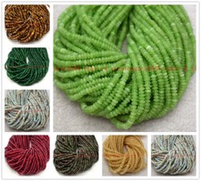 Fashion Natural 2x4mm Smooth Multicolor Gems Rondelle Loose Beads 15'' Strand