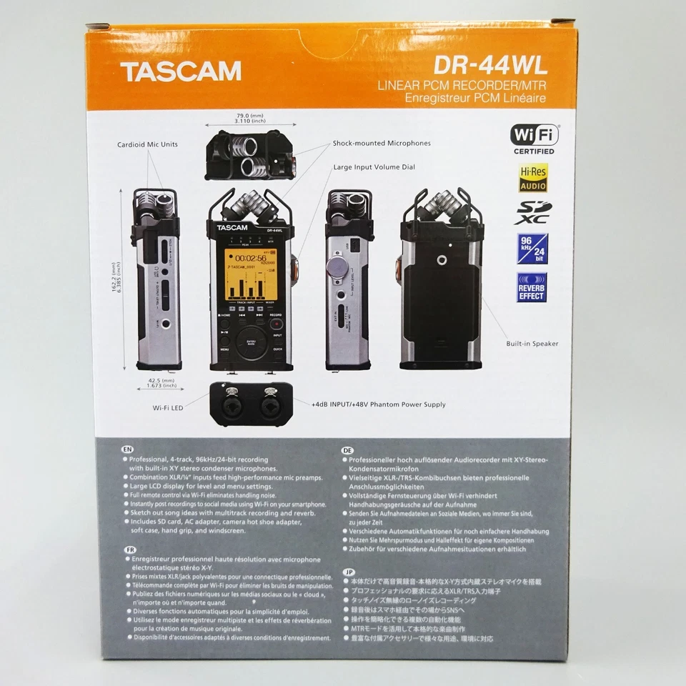 Tascam Linear Pcm Recorder Dr-44Wl Ver2-J Wi-Fi Remote Control Shock Mount NEW - Image 3 of 4