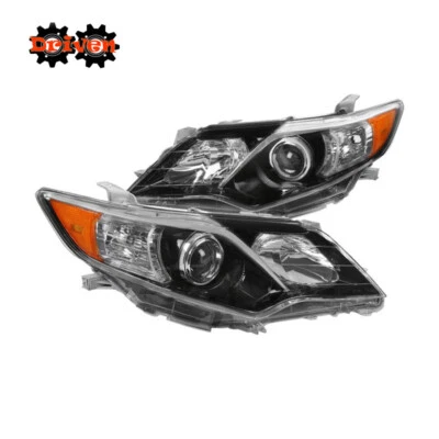 For 2012-2014 Toyota Camry Black Euro Headlights Replacement Light Halogen Lamp - Image 1 of 3