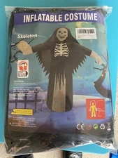 OVIFM Inflatable Scary Skeleton Blow Up Costume For Halloween