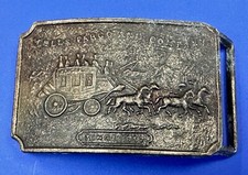 Wells Fargo  Co Stage Coach Since 1852 Numbered Vintage Belt Buckle