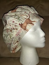 Deer in The Garden Bouffant Medical Scrub Surgery Hat SIZE LARGE