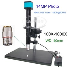 100X - 1000X Coaxial Light C-mount Lens Industry Microscope Camera LWD APO 5X