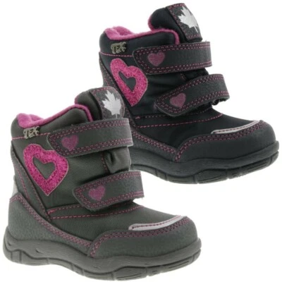 Indigo Canadians Kleinkinder TEX Winterstiefel gefüttert Klett Gr.21-28