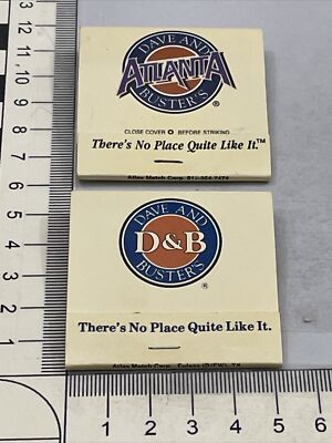 Lot Of 2 Matchbook Covers Dave And Busters  Dallas Atlanta Chicago  gmg Unstruck
