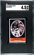 1972 DICK BUTKUS Sunoco Stamps ROOKIE Chicago Bears LEGEND HOF SGC 4.5