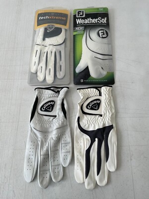 Lot of 4 Golf Gloves FootJoy WeatherSof Callaway Nike Tech Xtreme Men s Left Rig