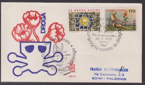 Italy 1977 Campaign against Drug Abuse "Venetia" First Day Cover - Addressed