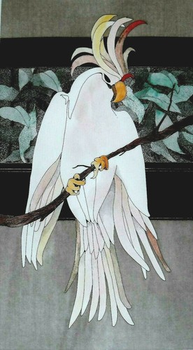 ARTIST SIGNED ETCHING OF COCKATOO TITLED "COCK-O-ONE"