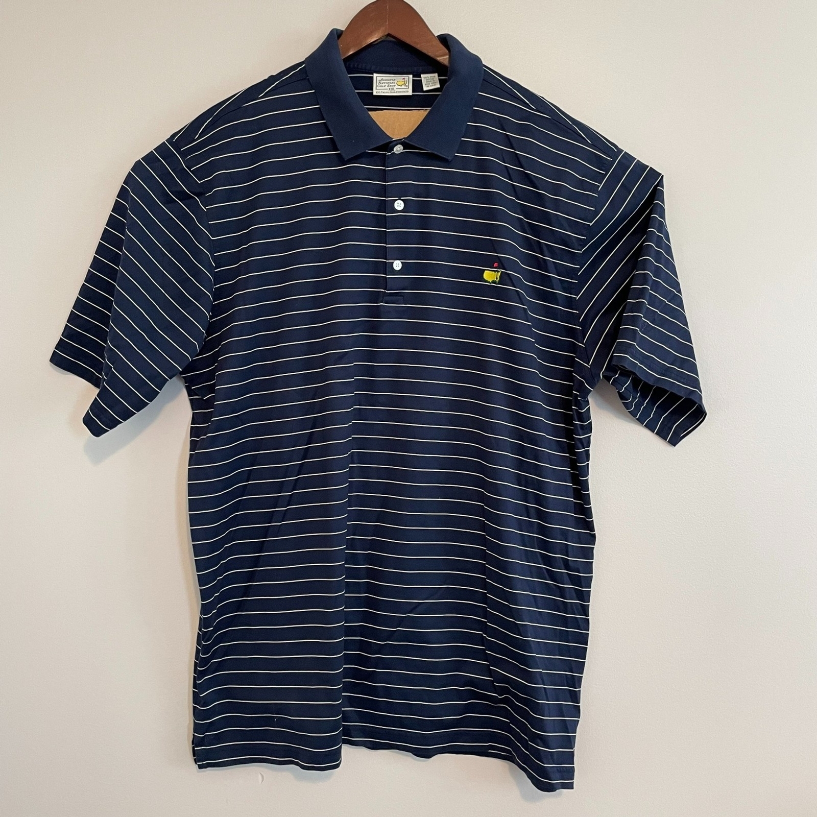 Augusta National Golf Club Mens Polo Shirt Navy White… Gem