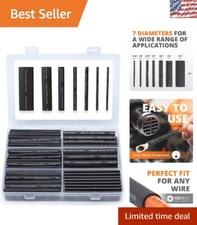 Comprehensive 180 PCS Heat Shrink Tubing Set - 3:1 Ratio, UL Certified, Black