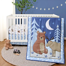 Under The Stars Forest 3 Piece Boy Baby Crib Bedding Set by The Peanutshell