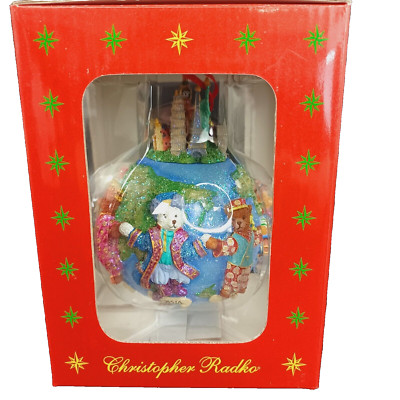 Christopher Radko Christmas Ornament Teddies Around the World MIB Holiday Core