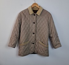 Vintage Grenfell Coat Petite Size 36" Khaki Quilted Wool Lined Hunting Jacket