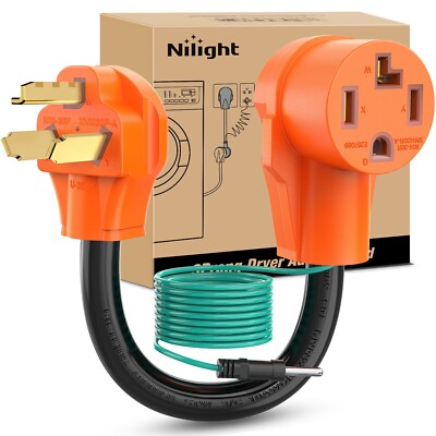 Nilight Dryer Adapter Cord 30 Amp to 30 Amp 3 Prong 10-30P to 14-30R 30M/30F