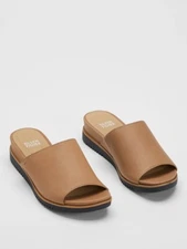 Eileen Fisher Woman's Koha Leather Sandal, Luggage, Size 7 M