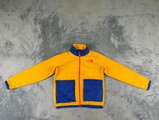 THE NORTH FACE YOUTH JACKET LARGE 14/16 YELLOW FULL ZIP RETRO BIG LOGO