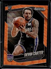 2024-25 Panini Prizm Black Devin Carter RC Orange Wave Prizm Rookie #/60 Kings