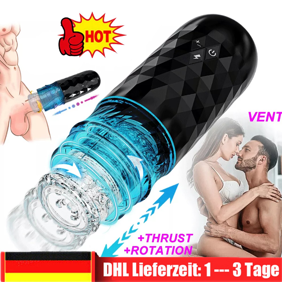 Elektrischer Masturbator Mann Handfrei Cup Blowjob Sex Spielzeug für Männer