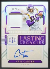 2024 Panini National Treasures Cris Carter Lasting Legacies Auto Relic /25 AK4