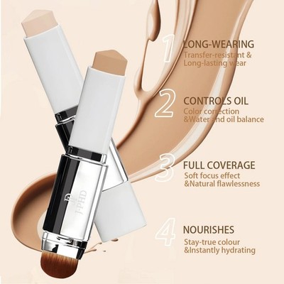 Color-Changing 2-In-1 Foundation Stick - Lightweight & Moisturizing for All Skin