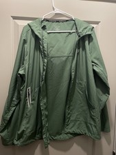 Paddletek Performance Men  s Green Hooded Full Zip Windbreaker Jacket Size L