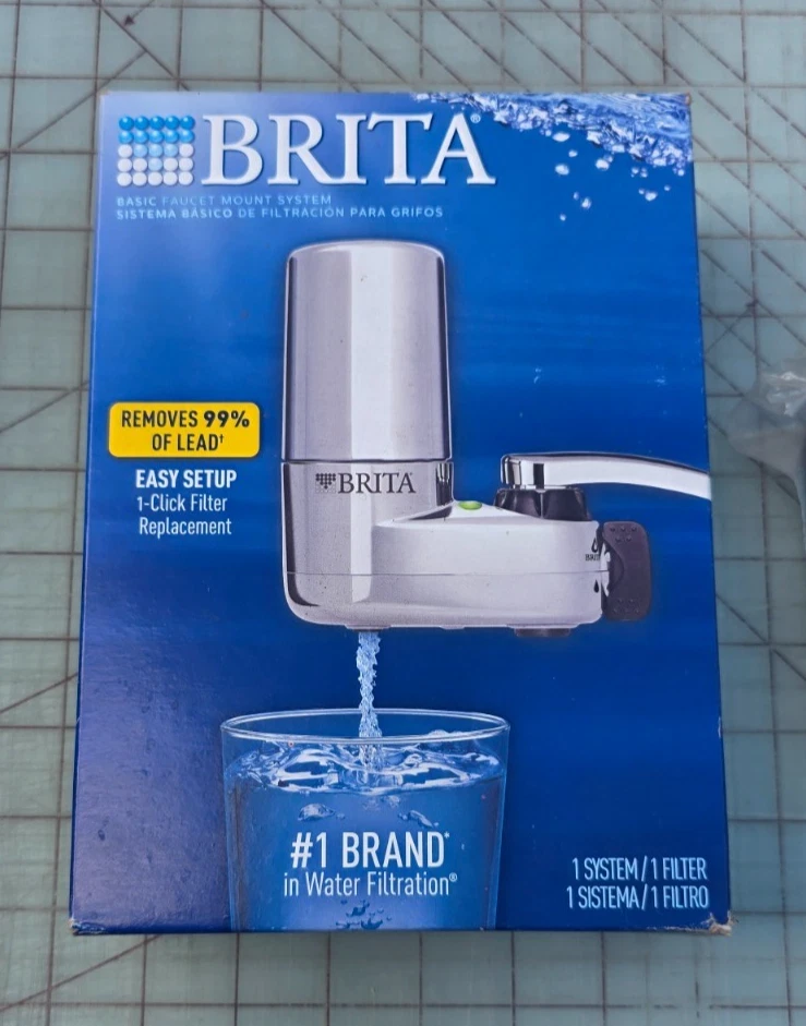 Brita Brand Basic Faucet Mount 3 Filters 1 System Chrome New In Box - Image 2 of 4