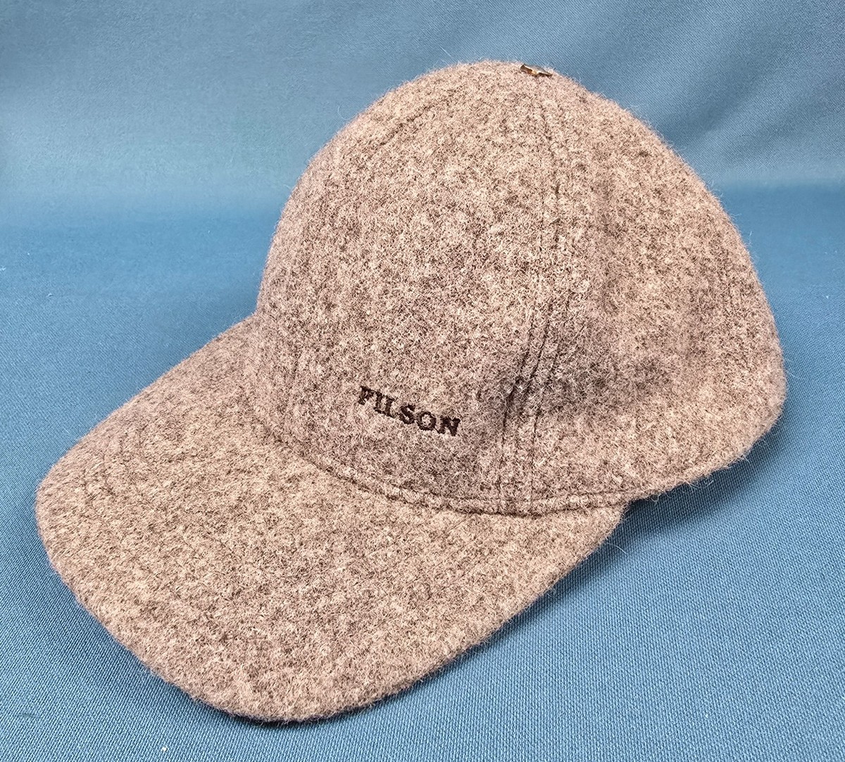 Filson 100% Mackinaw Wool Logger Cap Hat Leather Strap One Size