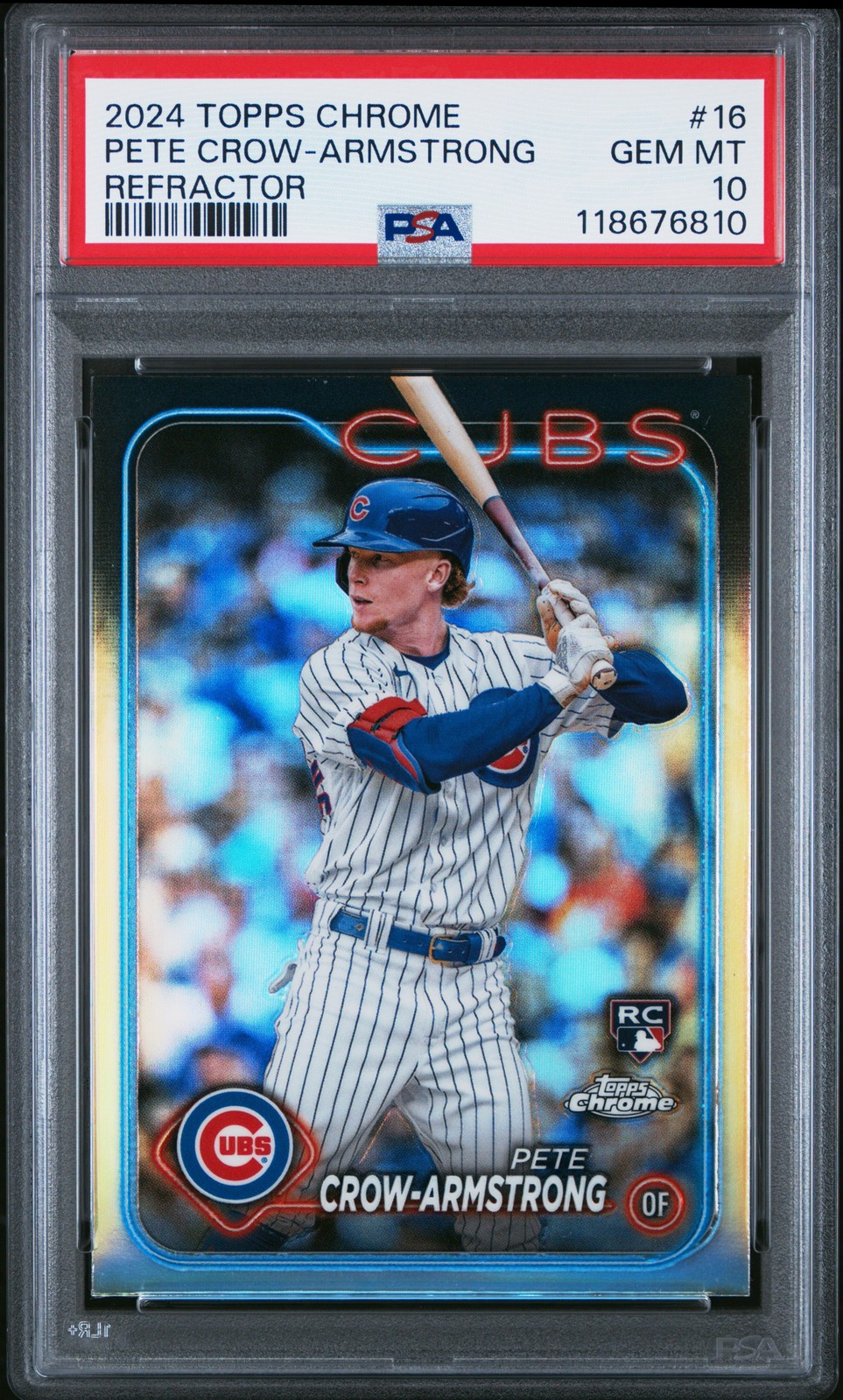 2024 TOPPS CHROME REFRACTOR #16 PETE CROW-ARMSTRONG PSA 10
