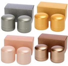 Improvements 8 Piece Metallic Wine Bottle Stoppers with Twist Lock Gift Set