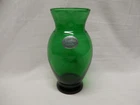 Vintage Anchor Hocking Forest Green Glass Vase with sticker