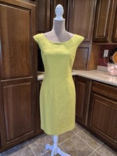 Ann Taylor Sleeveless Lime Green Cap Sleeve Sheath Women's Size 4