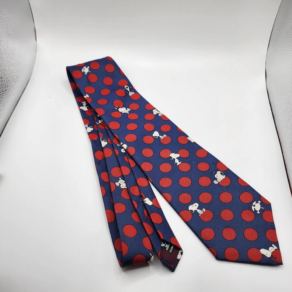 Corbata a lunares Peanuts Snoopy rojo marino excelente estado  Foto 4 de 4