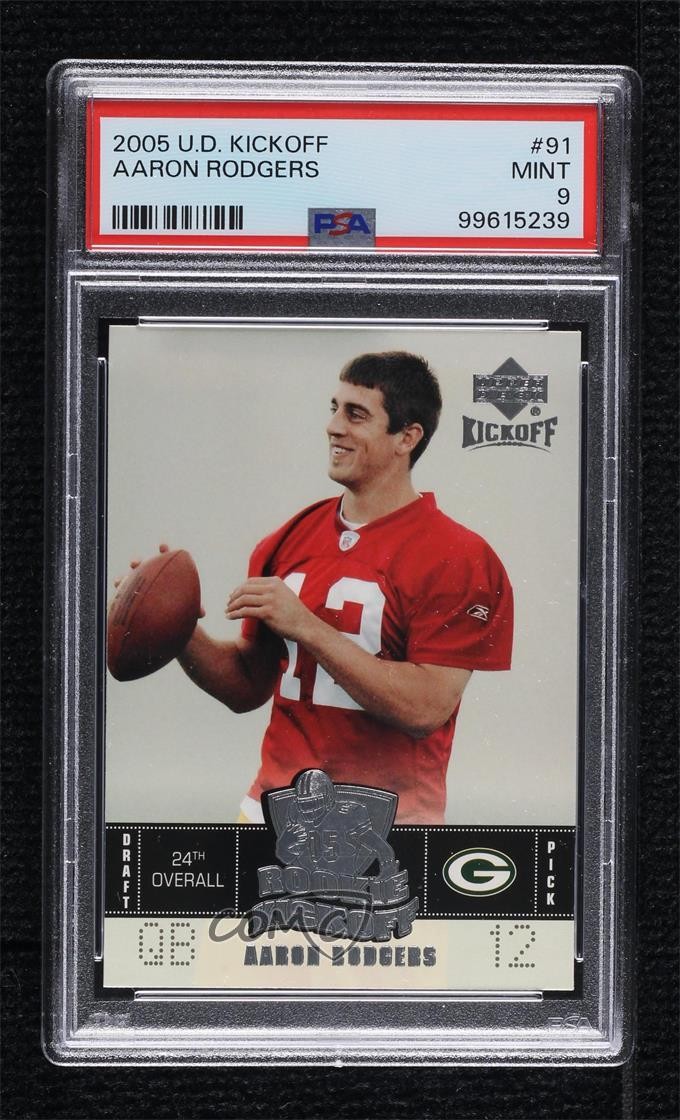 2005 Upper Deck Kickoff Rookie Kickoff Aaron Rodgers #91 PSA 9 MINT 0b0g