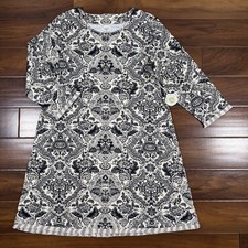 Spartina 449 Women's Size XL Black Cream Harbor River Island Fringe Dress