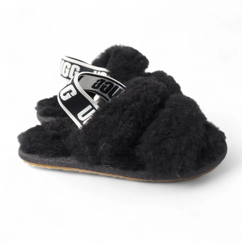 Sandalias UGG Oh Fluff Yeah con cordones negras 1116636T niño pequeño 6 Foto 4 de 4