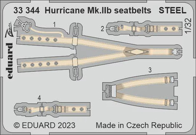 eduard - Hurricane Mk.IIb seatbelts Stahl 1:32 für Revell Bausatz