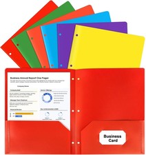 HABGP Colored Folders with Pockets 3 Hole Punched, Plastic Heavy Duty 2 Pocket