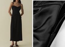 Women Doen Acetate Blend Embellished Black Slip Mdii Dress